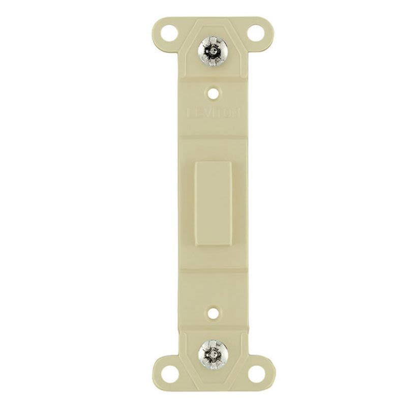 Leviton® 80700-I Combination Wallplate Adapter, For Use With Toggle Switch, Blank Toggle/No Hole Plate, Surface/Wallplate Mount, Plastic, Ivory
