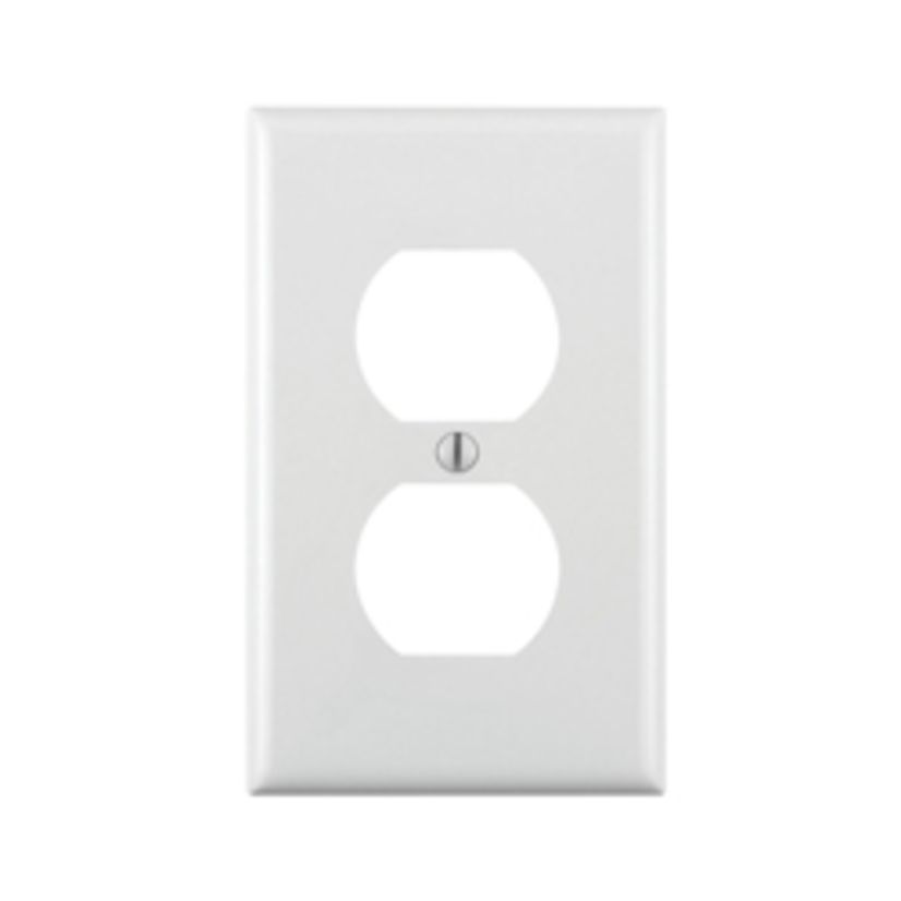 Leviton® 80703-W Standard Size Traditional Wallplate, 1 Gang, 4-1/2 in H x 2-3/4 in W, Thermoplastic, White