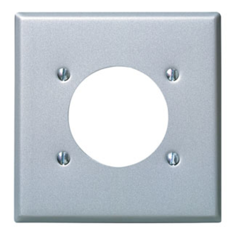 Leviton® 84026 Standard Size Wallplate, 2 Gangs, 4.5 in H x 4.56 in W, 430 Stainless Steel