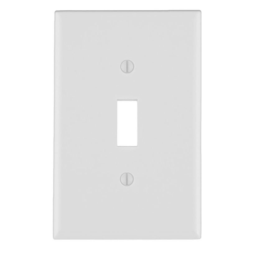 Leviton 88001 Standard Size Wall Plate, 1 Gangs, 2-3/4 in W x 4-1/2 in H, Thermoset, White