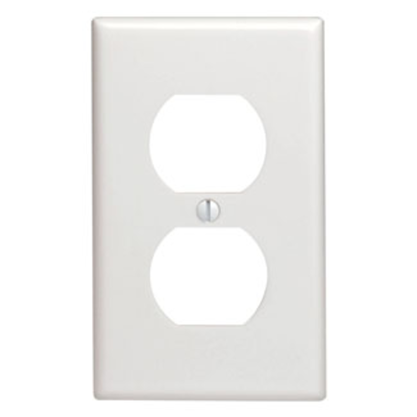 Leviton® 88003 Standard Size Wallplate, 1 Gang, 4-1/2 in H x 2-3/4 in W, Thermoset, White