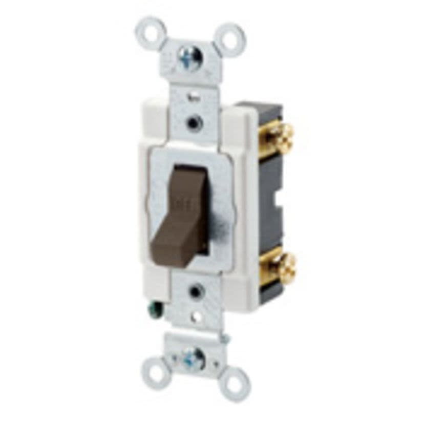 Leviton® CSB1-20I Grounding AC Quiet Toggle Switch, 120/277 VAC, 20 A, 800 W, 1000 VA, SP