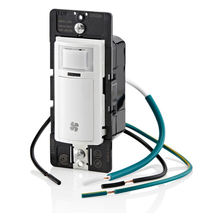 Leviton DHS05-1LW In-Wall Humidity Sensor and Fan Control Switch