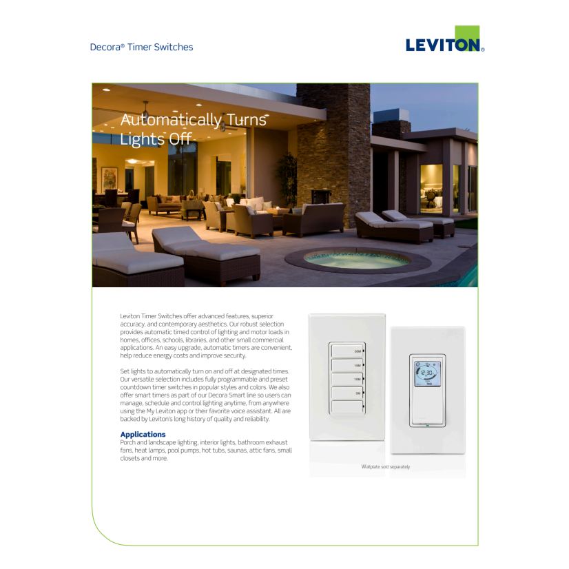 Leviton DTKIT-I Decora Timer Color Change Kit