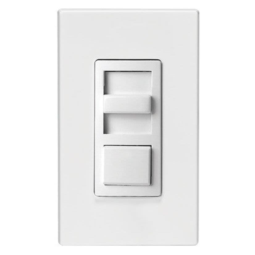 Decora® IllumaTech® IPL06-10Z 3-Way Dimmable Electro-Mechanical Universal Dimmer Switch, 120 VAC, 1 Poles, Standard On/Off Operation, Ivory/Light Almond/White