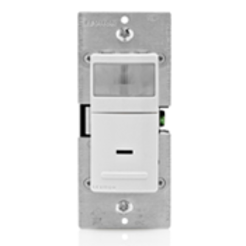Leviton® Decora® IPS06-1LW 1-Pole 3-Way Relay Occupancy Sensor, 120 VAC, PIR Sensor, 900 sq-ft Coverage, 180 deg, Wall Mount
