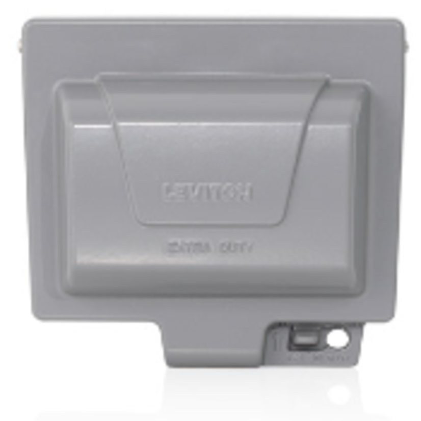Leviton IUM1H-GY Extra Duty While-In-Use Cover, 4.99 in L x 5.2 in W x 3.2 in D, Weatherproof Cover, Aluminum