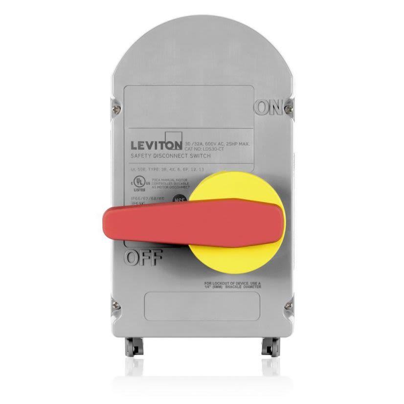 Leviton LDS30-CT Non-Fused Switch, 600 V AC, 30, 32 A