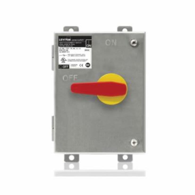 Leviton® Powerswitch® MDS1-AX Non-Fused Watertight Disconnect Switch With Stainless Steel Watertight Enclosure, 600 VAC, 100 A, 50 hp