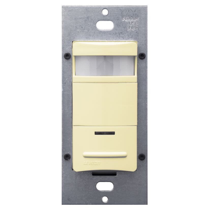 Leviton ODS06-IDI 1-Pole Low-Profile Occupancy Sensor, 120/230/277 V AC, PIR Sensor, 1600 sq-ft Coverage, 180 deg Viewing, Wall Mounting