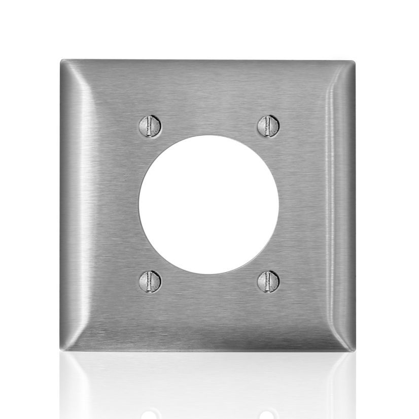 Leviton SS703-40 C Series Non-Magnetic Standard Wall Plate, 1 Gangs, 4.6 in W x 4.54 in H, 302/304 Stainless Steel, Silver