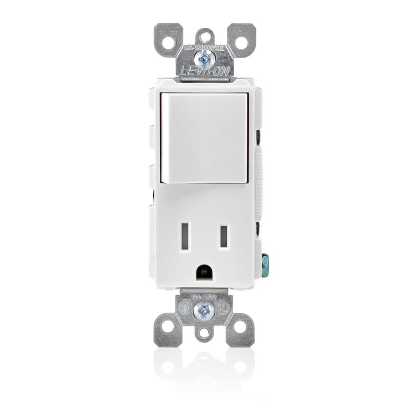 Leviton® T5625-W 15A SWITCH TR RCPT CMBO
