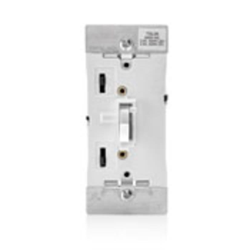 Leviton TSL06-1LW 3-Way Electro-Mechanical Preset Universal Dimmer Switch With Locator Light, 120 V AC, 1 Poles, Toggle Slide Operation, White