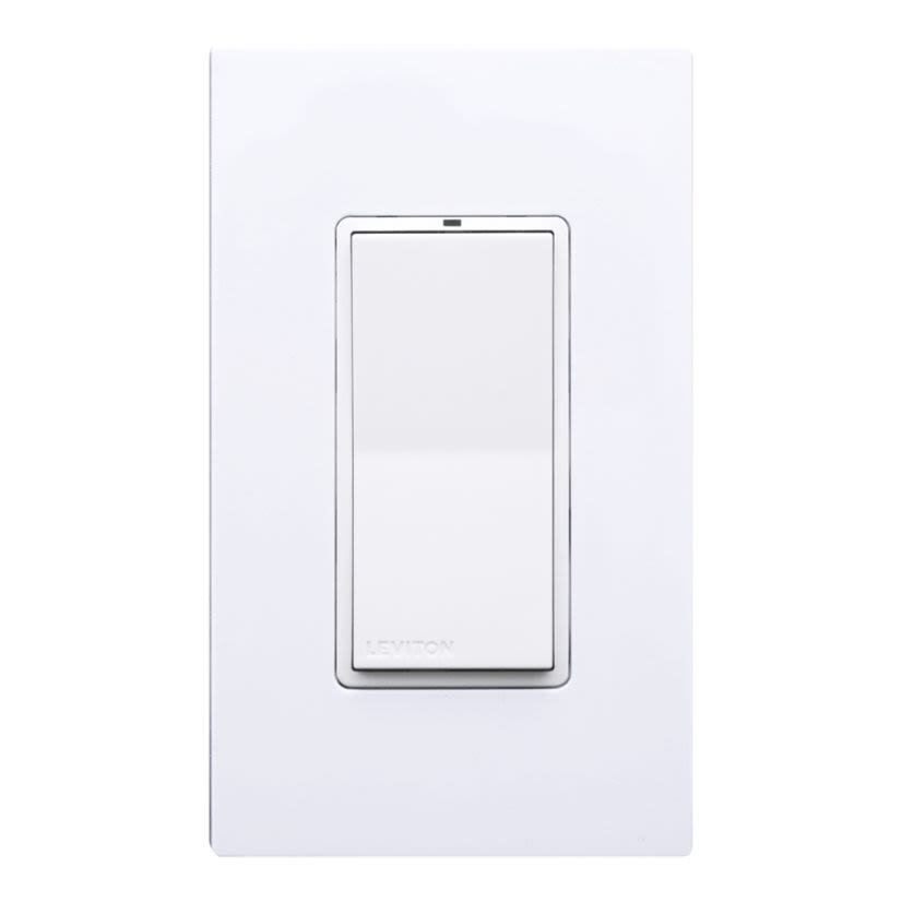 Leviton® Decora® LevNet RF™ WSS0S-S9W 1-Gang 1-Rocker Self-Powered Wireless Remote Switch, 902 MHz