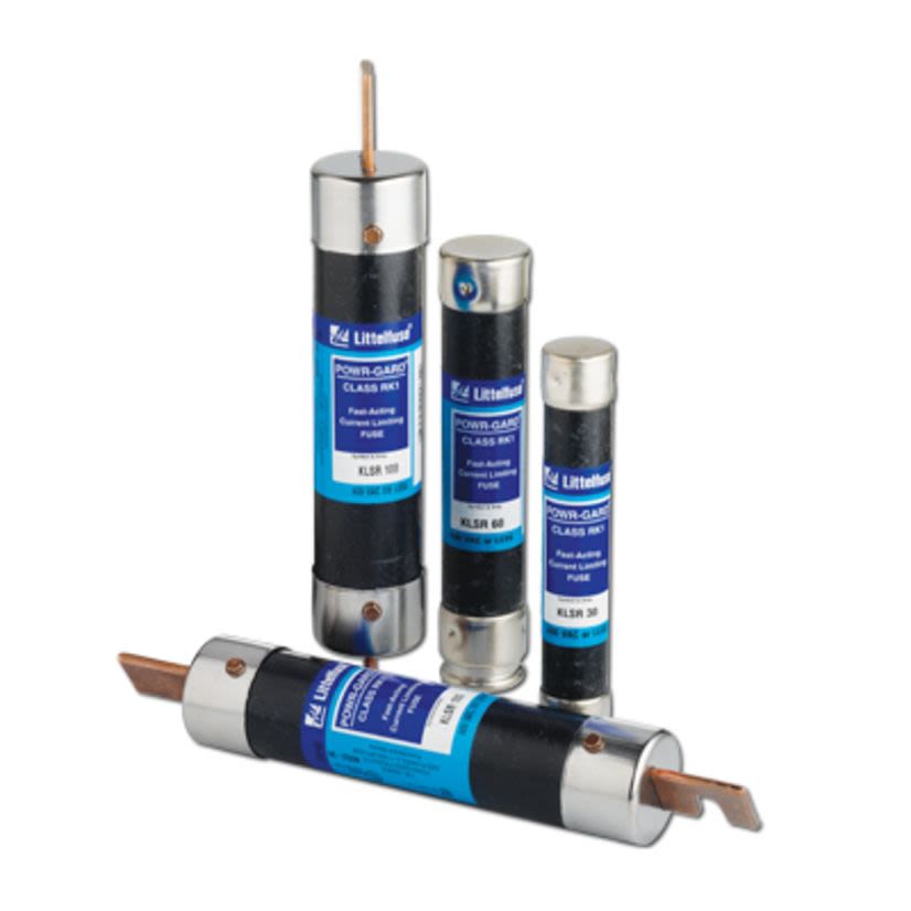 Littelfuse POWR-GARD® KLSR300 KLSR Current Limiting High Speed Fast Acting Fuse, 300 A, 600 VAC/300 VDC, 200/20 kA Interrupt, RK1 Class, Cartridge Body