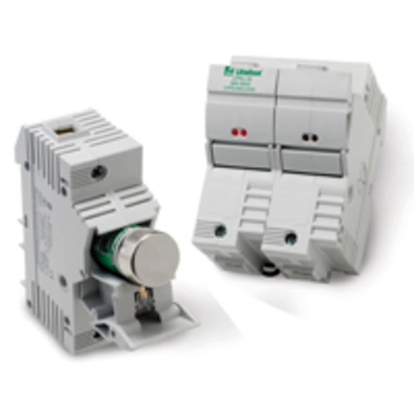 Littelfuse® POWR-GARD® POWR-SAFE LFPSJ30-1ID Dead Front Fuse Holder With Dual LED Indicator, 600 VAC/VDC, 30 A, Class: J, 18 to 1 AWG Wire, 1 Poles