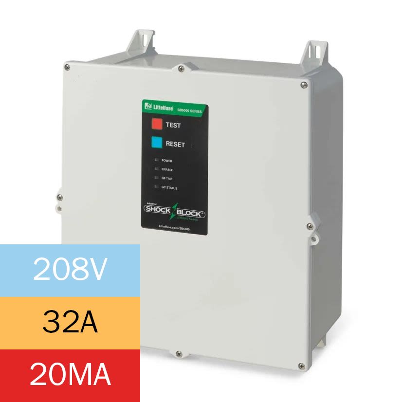 Littelfuse SB5032-022-0 SB5000 Shock Block, 208 V, 32 A, Thermal Magnetic Trip
