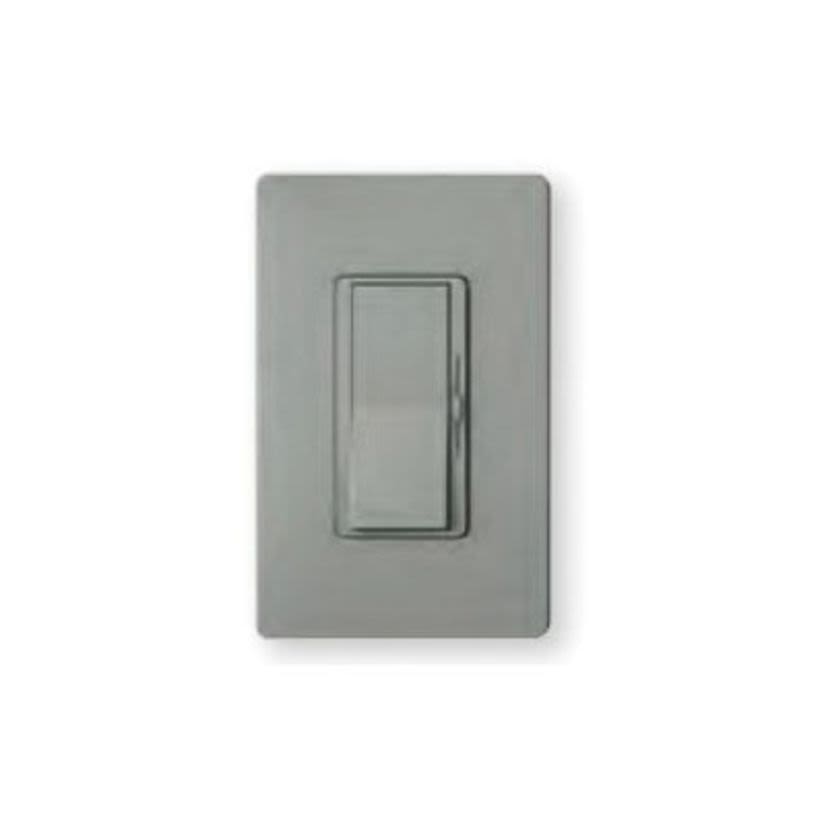 Lutron Diva® DVSTV-GR 3-Way Dimmer Switch With Switching Box, 120 to 277 VAC, 8 A, 50 mA, 1 Pole, On/Off Operation, Gray