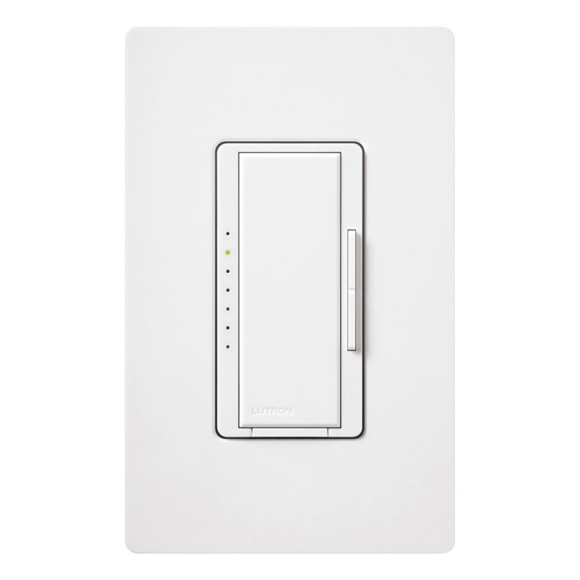 Lutron Maestro® MAELV-600-WH 3/4-Way Multi-Location Preset Smart Dimmer, 120 VAC, 1 Pole, On/Off Operation, White