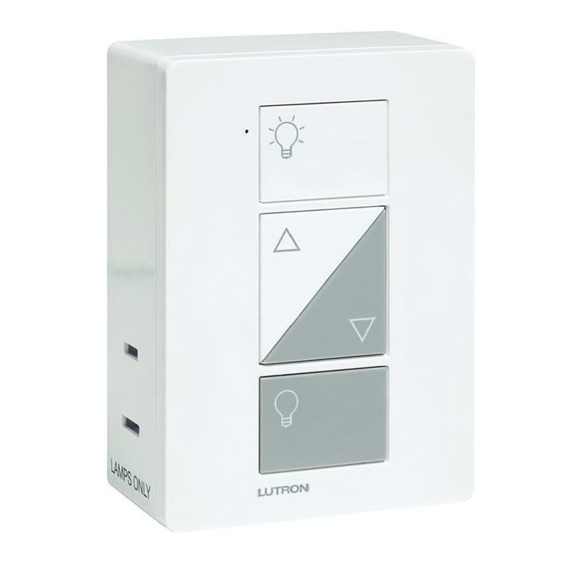 Lutron Caseta® PD-3PCL-WH 3-Way Tap Lamp Dimmer Switch, 120 VAC, 1 Pole, White
