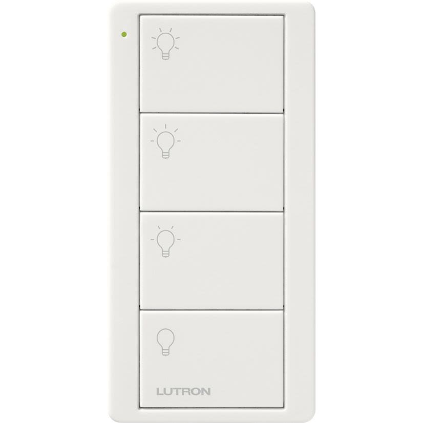 Lutron Pico® PJ2-4B-WH-L31P Wireless Remote With Scene Control Light Button Marking Code, 4-Button Switch, 3 VDC, 60/30 ft