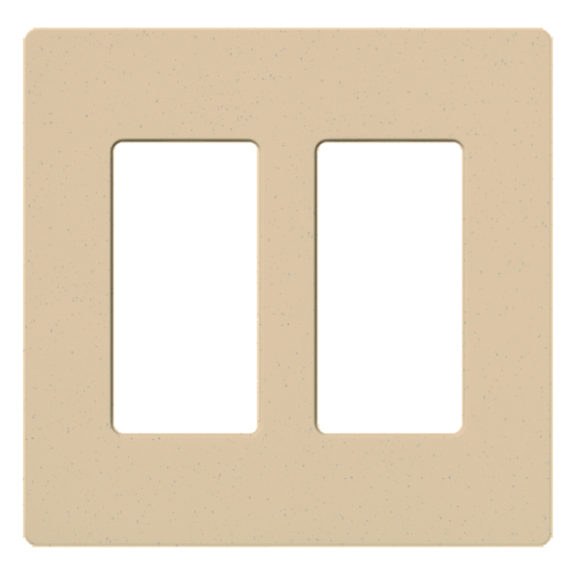 Lutron Diva® Satin Colors® SC-2-GS Designer Screwless Decorator Wallplate, 2 Gangs, 4.69 in H x 4.75 in W, Polycarbonate, Goldstone