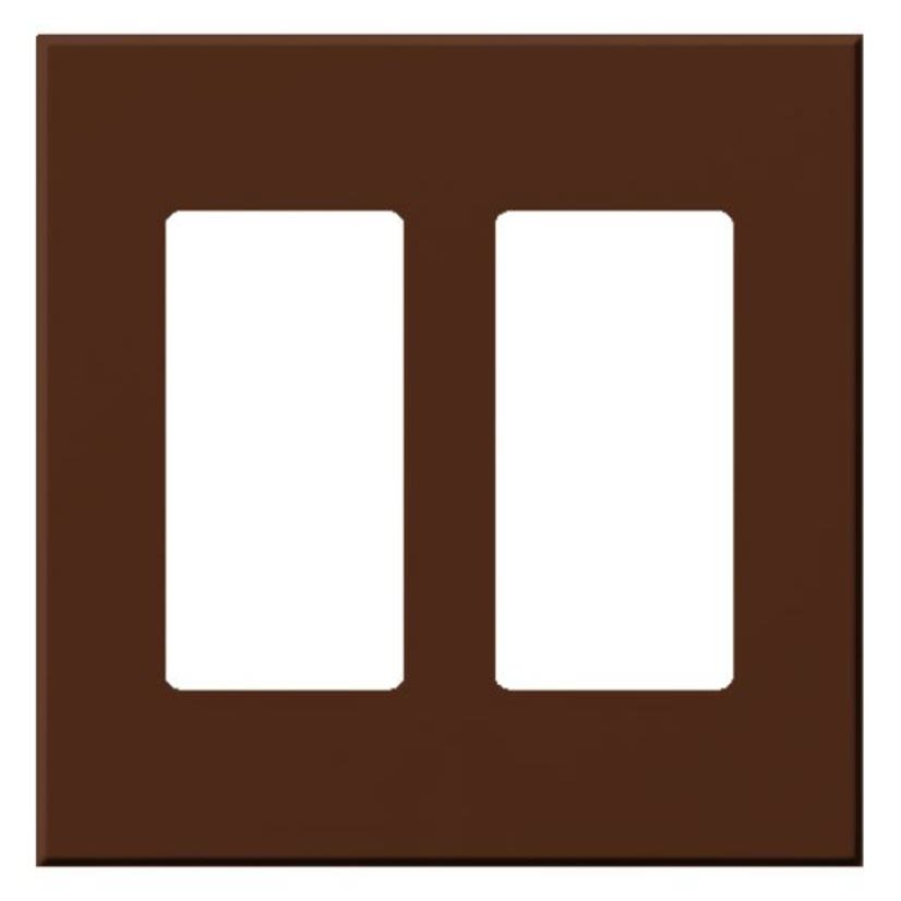 Lutron Diva® Satin Colors® SC-2-SI Designer Screwless Decorator Wallplate, 2 Gangs, 4.69 in H x 4.75 in W, Polycarbonate, Sienna