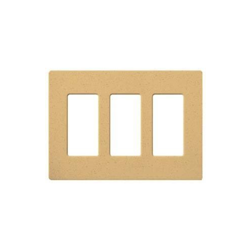 Lutron Diva® Satin Colors® SC-3-GS Designer Screwless Decorator Wallplate, 3 Gangs, 4.69 in H x 6.56 in W, Polycarbonate, Goldstone