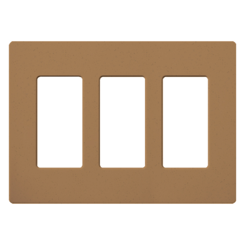 Lutron Diva® Satin Colors® SC-3-TC Designer Screwless Decorator Wallplate, 3 Gangs, 4.69 in H x 6.56 in W, Polycarbonate, Terracotta