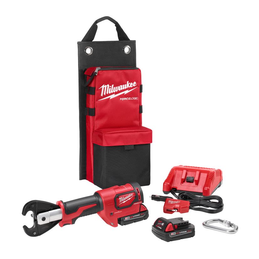 Milwaukee® M18™ FORCE LOGIC™ 2678-22 Utility Crimping Kit With D3 Grooves Snub Nose, 6 ton Crimping, 18 VDC, Lithium-Ion Battery