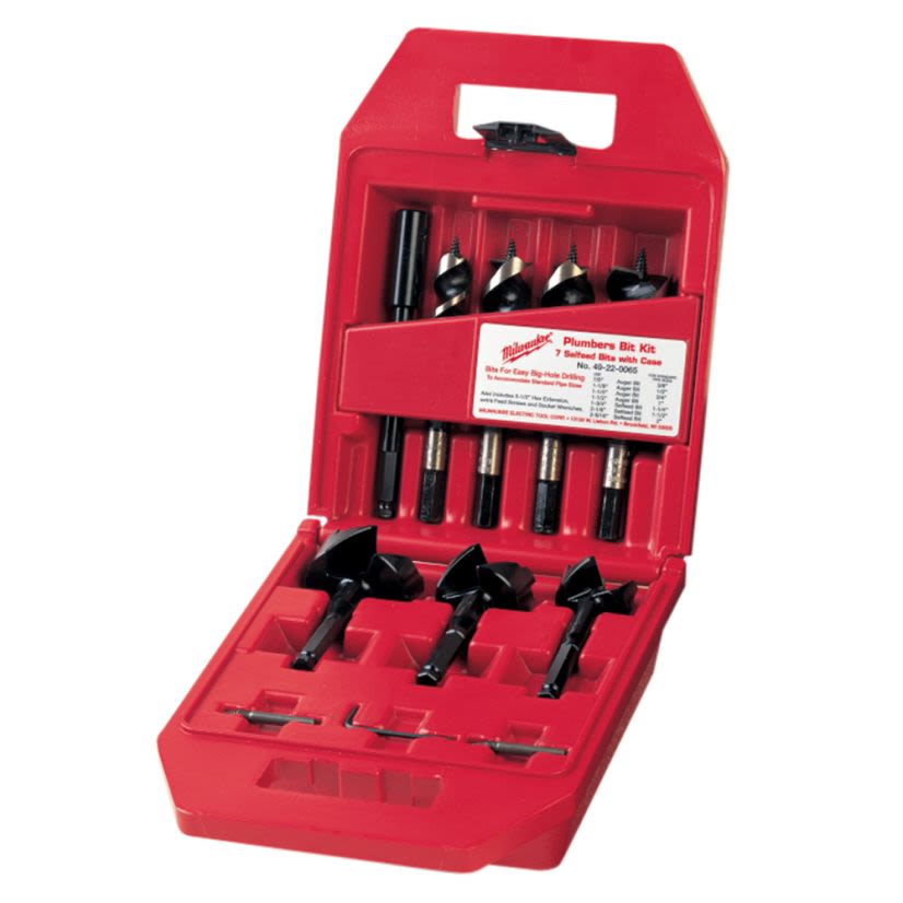 Milwaukee® 49-22-0065 Stringer Bead Plumber's Selfeed Bit Kit, 10 Pieces, Alloy Steel