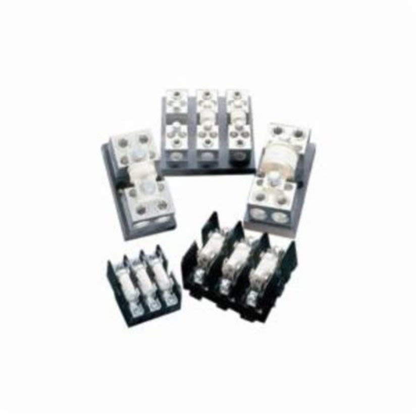 Mersen Ferraz Shawmut 60608T Open Style Fuse Block, 600 VAC/VDC, 60 A, Class: T, 14 to 2 AWG Wire, 3 Poles