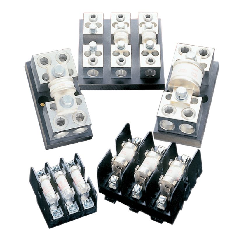 Mersen Ferraz Shawmut 61033T Open Style Fuse Block, 600 VAC/VDC, 100 A, Class: T, 6 to 2/0 AWG Wire, 3 Poles