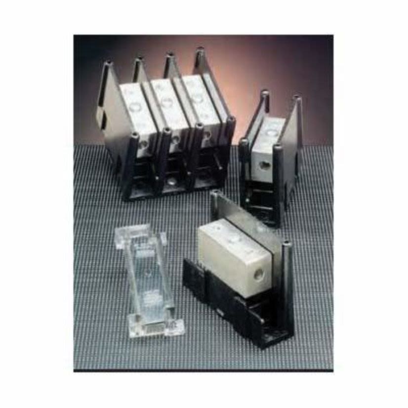 Mersen Ferraz Shawmut 63133 63000 Box to Box Termination Power Distribution Block, 600 VAC, 185/175 A, 3 Poles, 2/0 to 14 AWG 1 Line, 4 to 14 AWG Load Wire, Polycarbonate