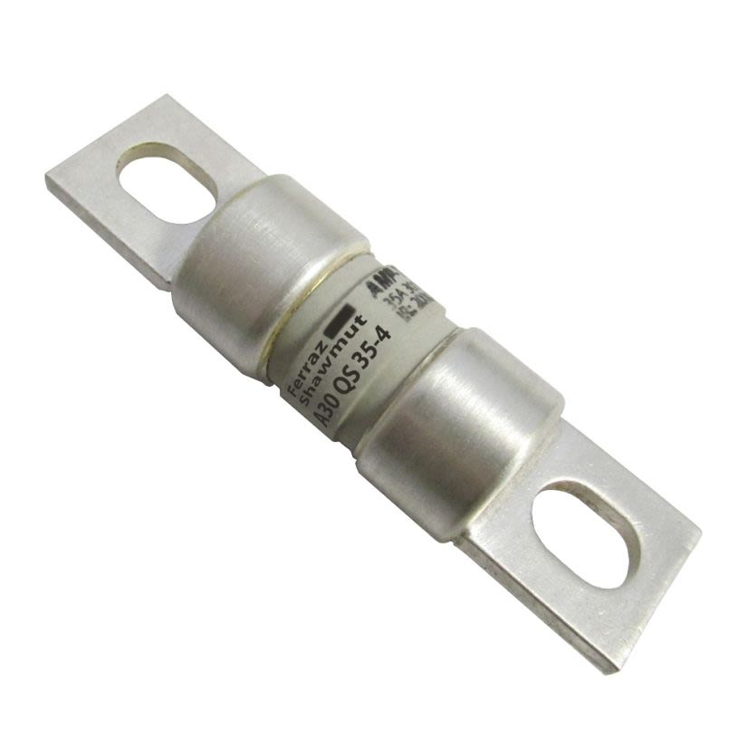 Mersen Ferraz Shawmut Amp-Trap® A30QS125-4 Current Limiting Fast Acting High Speed Semiconductor Fuse, 125 A, 300 VAC/VDC, 200/100 kA Interrupt, Cylindrical Body