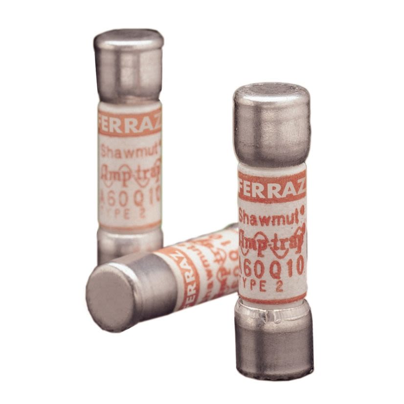 Mersen AMP-TRAP A60Q40-2 Current Limiting Fast Acting Semiconductor Fuse, 40 A, 600 V AC/DC, 200/100 kA Interrupt, Cylindrical Body