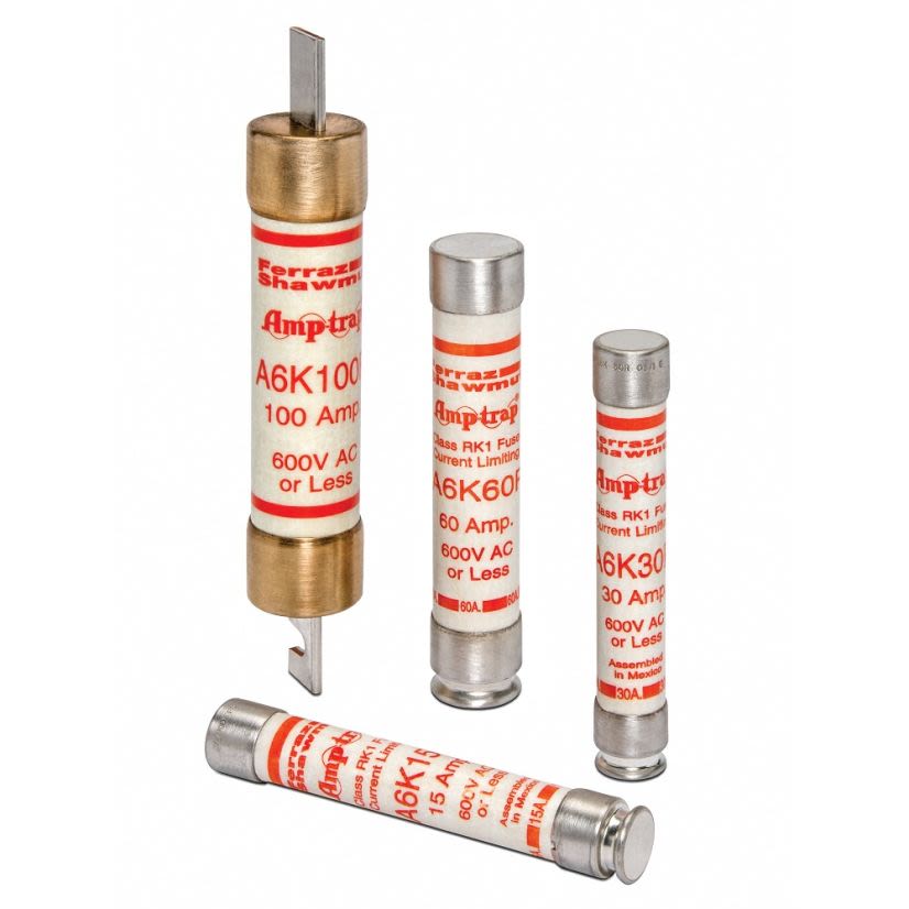 Mersen Ferraz Shawmut Amp-Trap 2000® SmartSpot® A6K350R A6K-R Current Limiting Low Voltage Fast Acting Fuse, 350 A, 600 VAC/300 VDC, 200/20 kA Interrupt, RK1 Class, Cylindrical Body