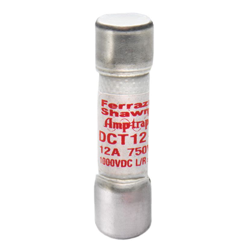 Mersen Ferraz Shawmut DCT10-2 DCT Fast Acting Special Purpose Midget Fuse, 10 A, 750 VAC/1000 VDC, 100/50 kA Interrupt
