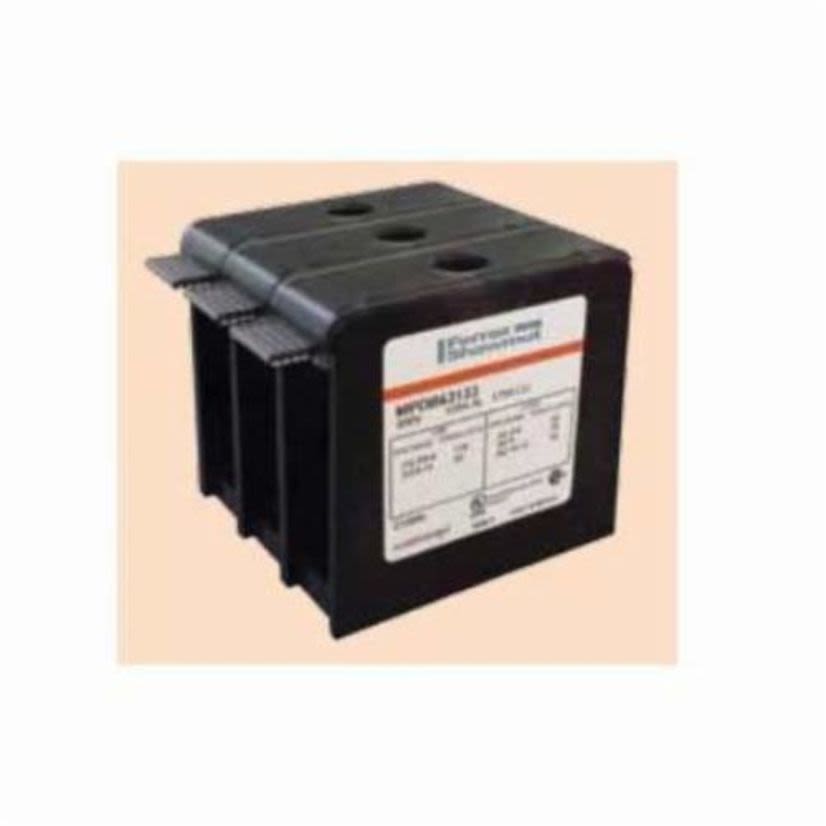 Mersen Ferraz Shawmut MPDB66563 Intermediate Open Style Power Distribution Block, 600 VAC, 175 A, 3 Poles, 14 to 2/0 AWG Wire, Polycarbonate