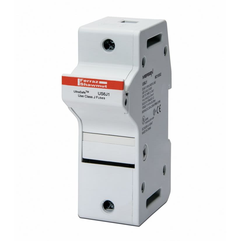 Mersen Ferraz Shawmut UltraSafe™ US6J3 Finger Safe Modular Fuse Holder, 600 VAC/VDC, 60 A, Class: J, 14 to 2 AWG Wire, 3 Poles