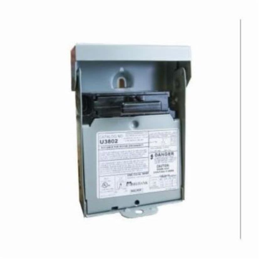 Milbank® U3802 Non-Fusible Air Conditioner Disconnect, 240 VAC, 60 A, 10 hp, 2 Poles