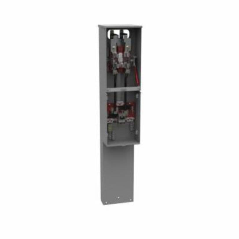 Milbank U4322-O-100MB-5T6 Ringless Meter Socket Pedestal, 240 V AC, 200 A, 1 Phase, NEMA 3R Enclosure