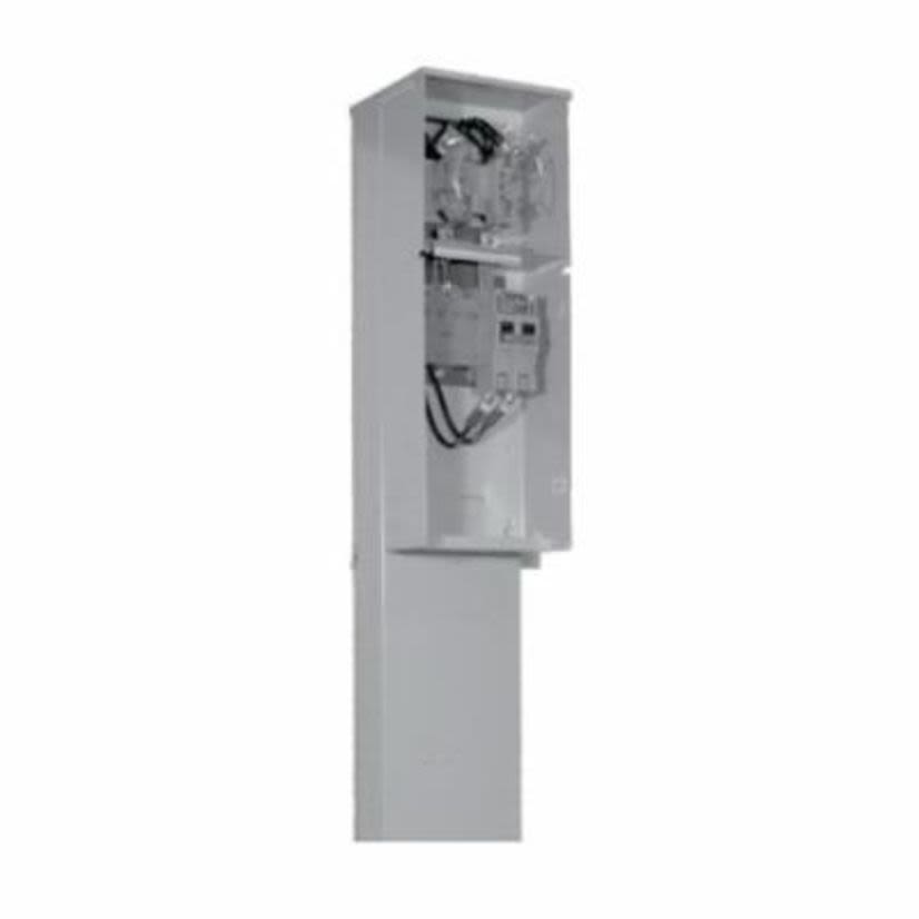 Milbank® U5137-O-200S Ringless Meter Main Service Pedestal With Circuit Breaker, 120/240 VAC, 200 A, 1 Phase, NEMA 3R Enclosure