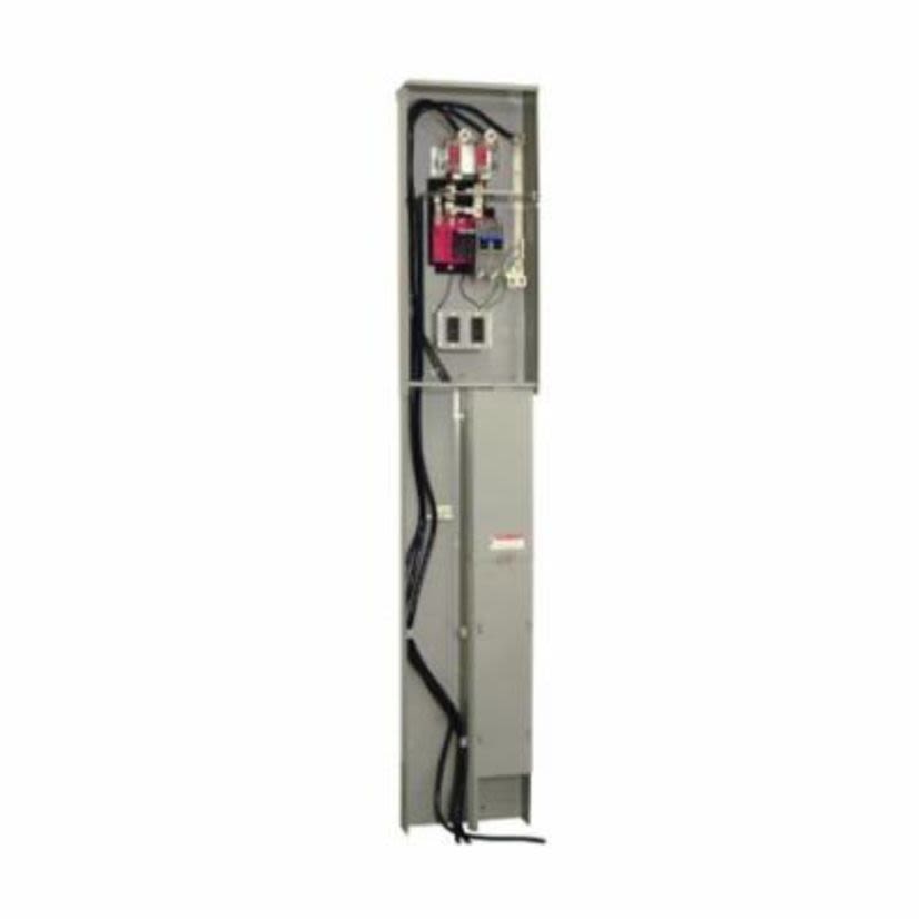 Milbank® U5706-O-200S Ringless Meter Main Pedestal With Circuit Breaker, 240 VAC, 200 A, 1 Phase, NEMA 3R Enclosure