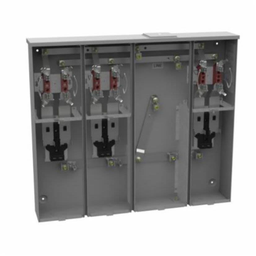 Milbank® U5903-X-KK-K1-PED Ringless Multi-Position Meter Socket, 240 VAC, 125 A, 1 ph Phase, NEMA 3R Enclosure
