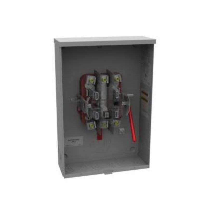 Milbank U9551-O Ring Less Meter Socket, 600 V AC, 200 A, 1 Phase, NEMA 3R Enclosure