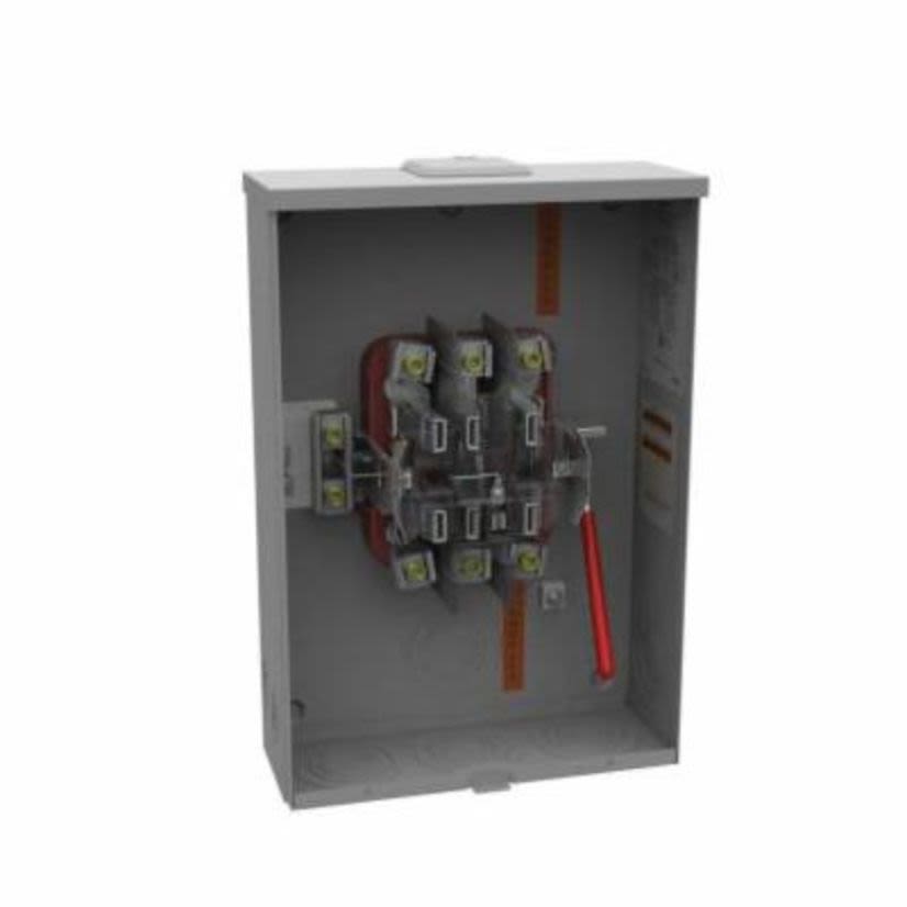 Milbank U9701-XL Ring Less Meter Socket, 600 V AC, 200 A, 3 Phase, NEMA 3R Enclosure