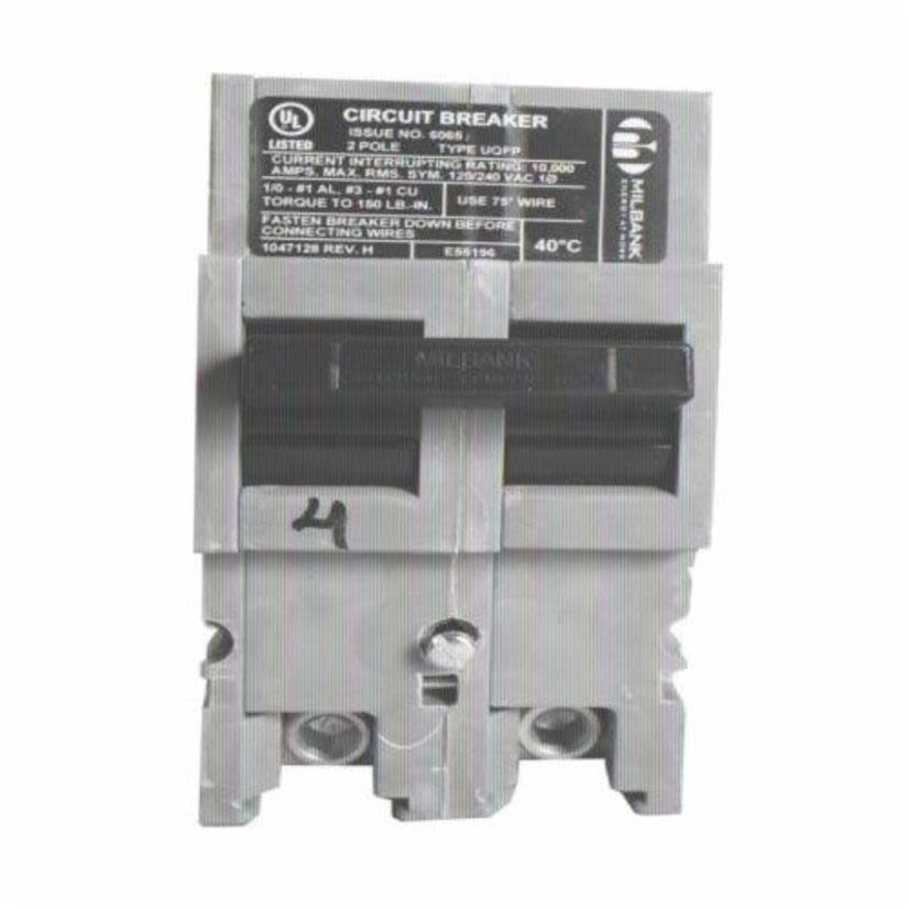 Milbank® UQFP-100 Molded Case Circuit Breaker, 240 VAC, 100 A, 10 kA Interrupt, 2 Poles, Thermal Magnetic Trip