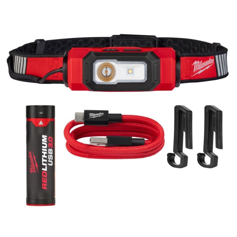 Milwaukee BEACON 2116-21 Cordless Hard Hat Headlamp, LED Bulb, Plastic Housing, 600 Lumens