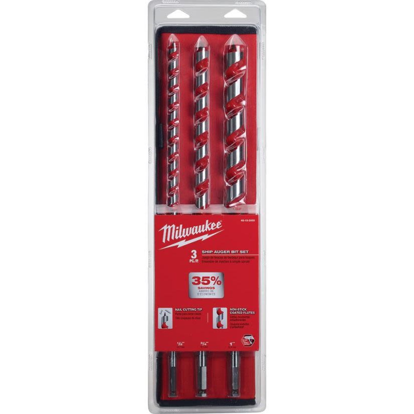 Milwaukee 48-13-3000 Wood Drill Bit Set, 3 Pieces, Alloy Steel